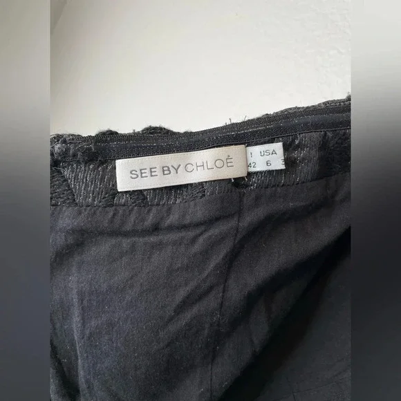 See by Chloe Knot Front Mini Dress in Black Size 6 - Picture 3 of 8